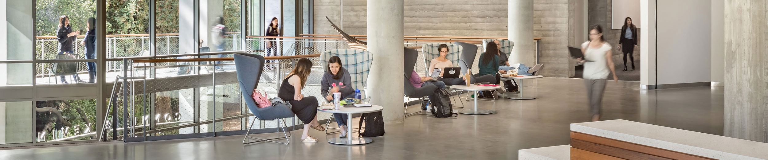 Students congregating in a common area